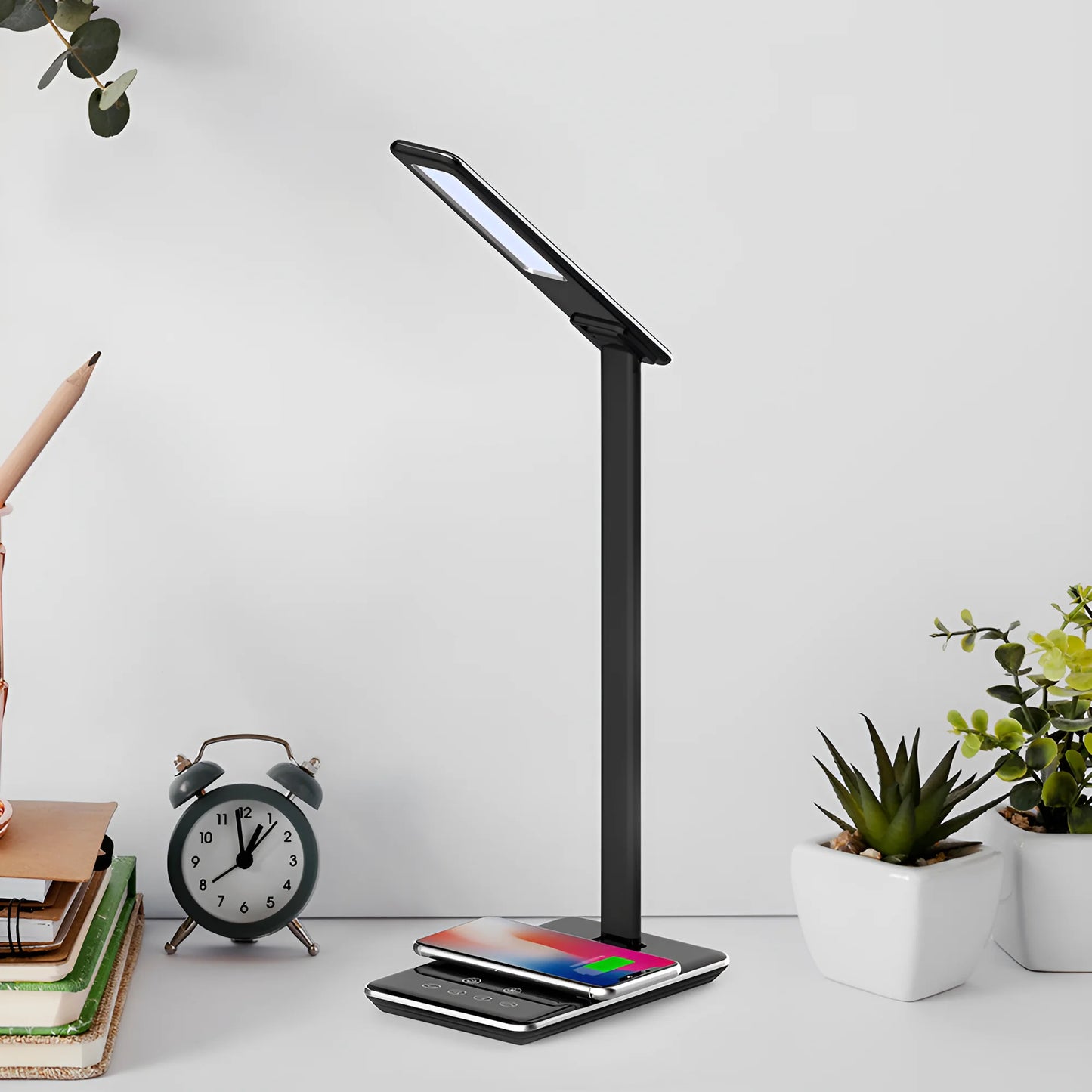 Braytron Lb145 5W Crna Dimabilna Stolna Lampa + Wireless Punjenje