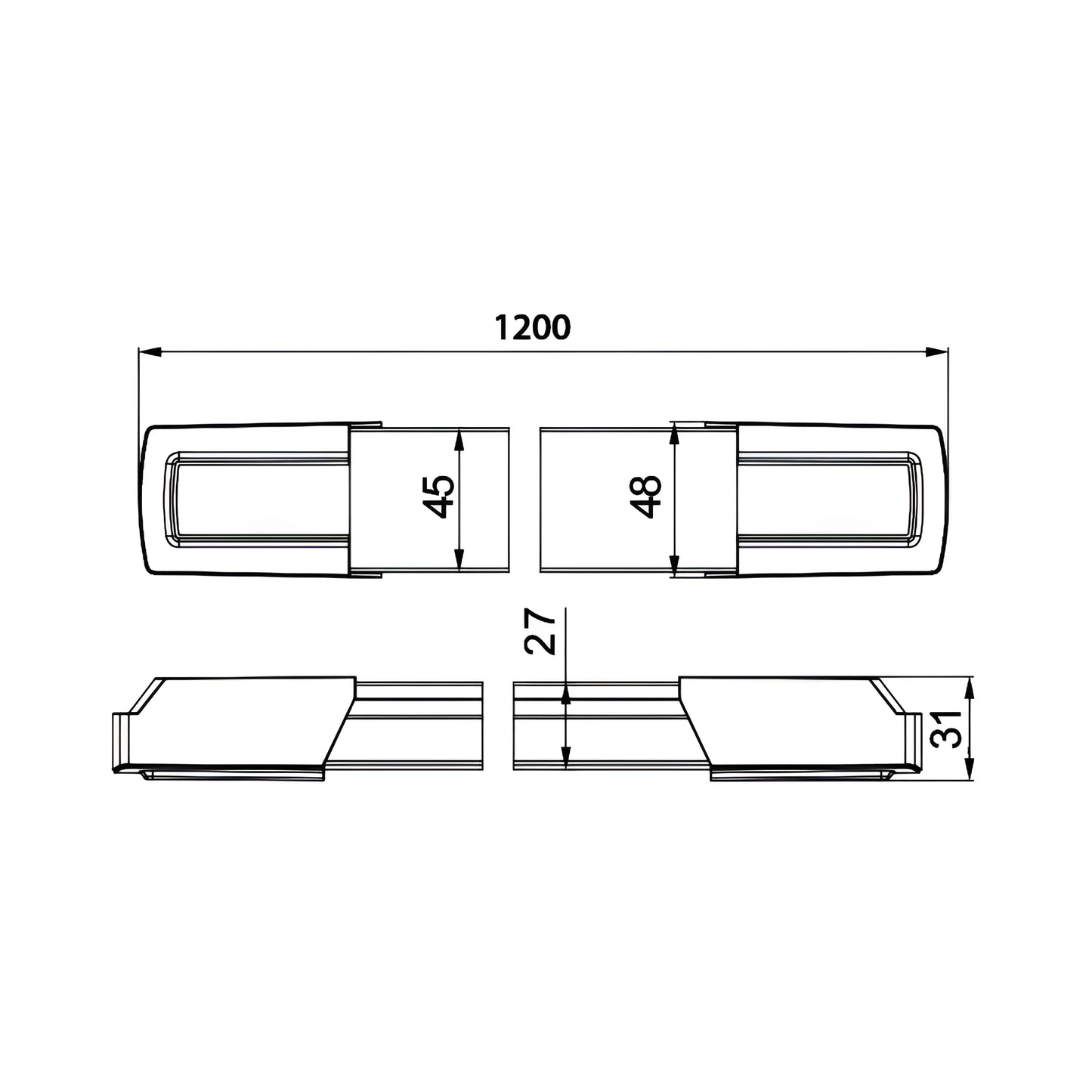 Braytron Proline 19 36W 0.6Mt Bijela 3000K Led Zidna Svjetiljka