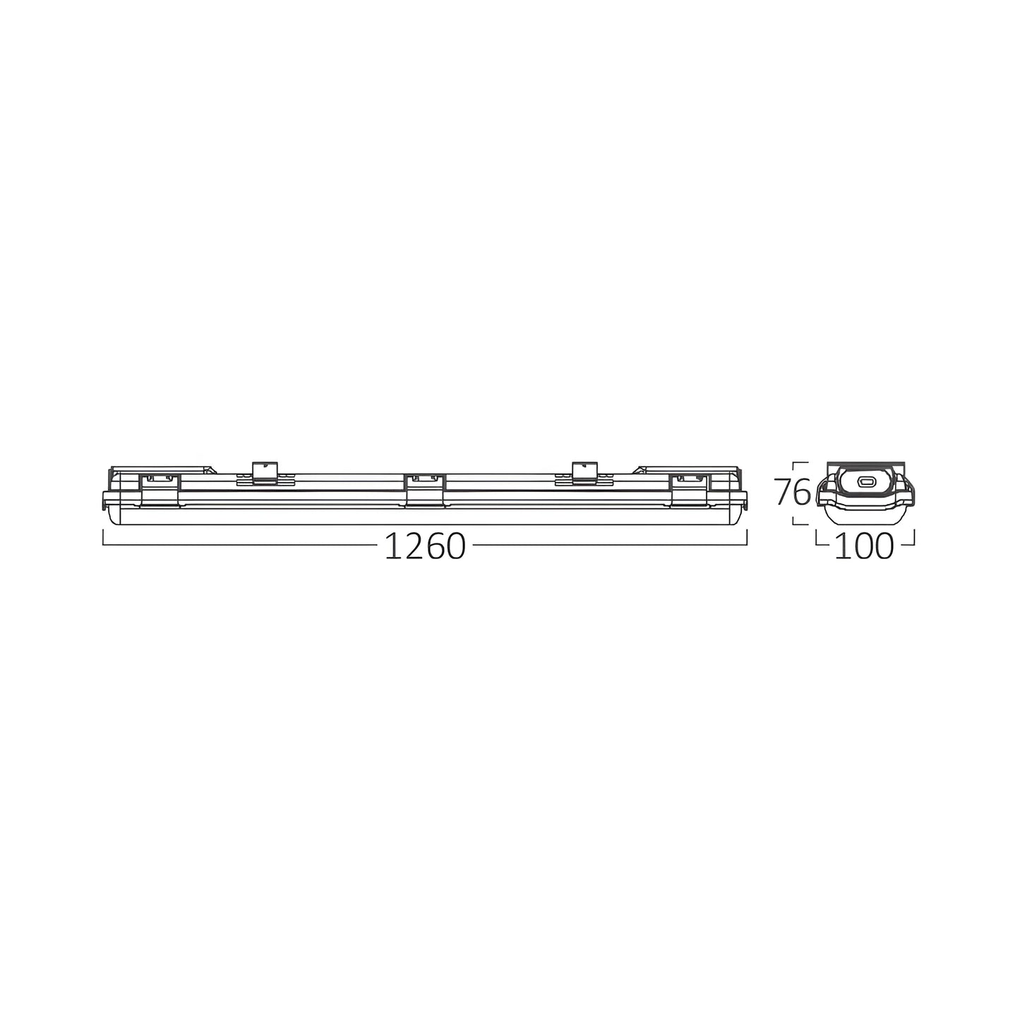Braytron Aqualine 2X 1.2Mt Db Ps Ip65 Vodotijesni Nosac Za Led Cijevi