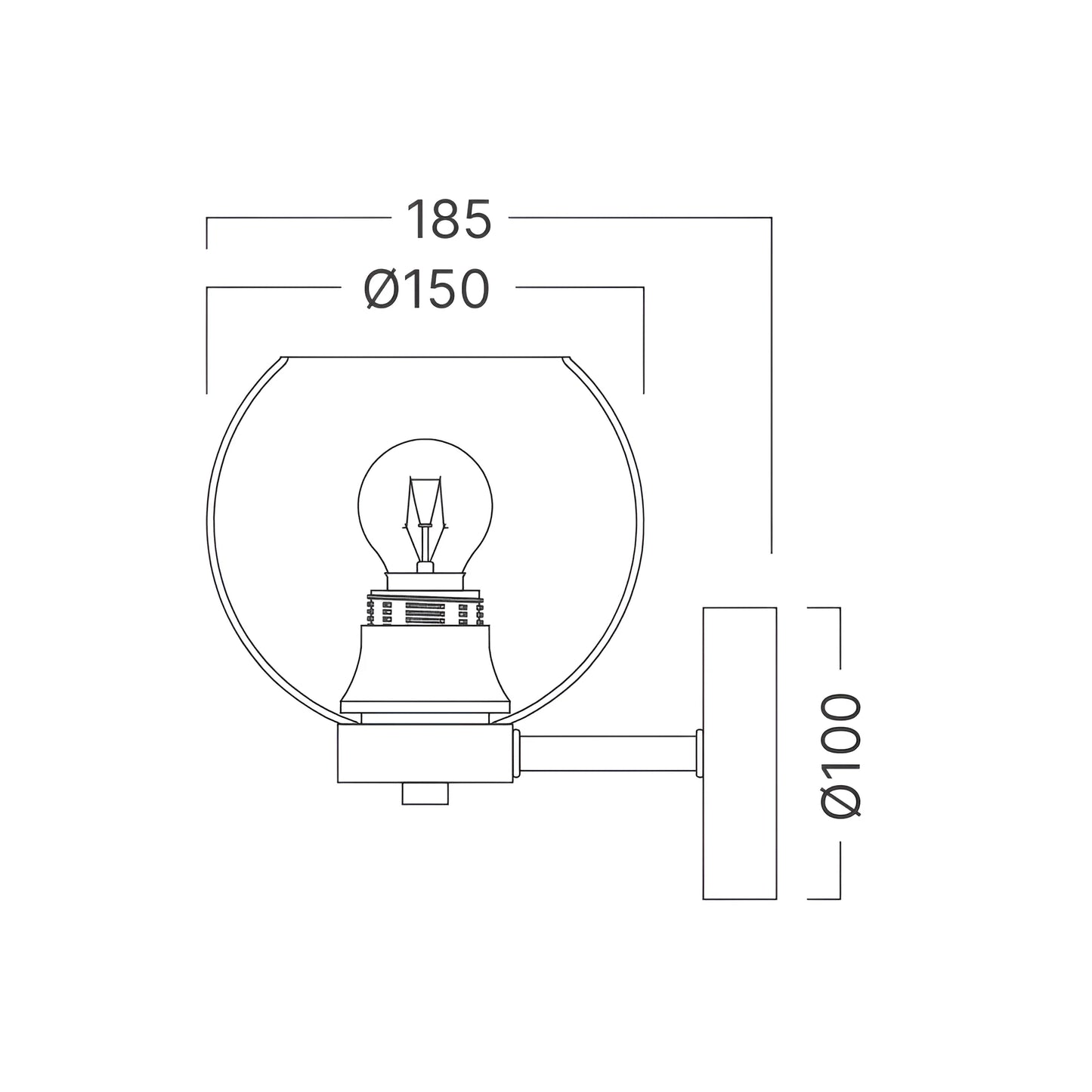 Braytron S005W 1H 1Xe27 Dimljeno Siva Dekorativna Zidna Svjetiljka