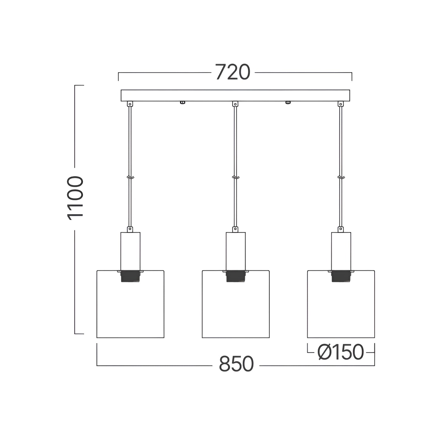 Braytron S007S 3H 3Xe27 Slv Dekorativna Visilica