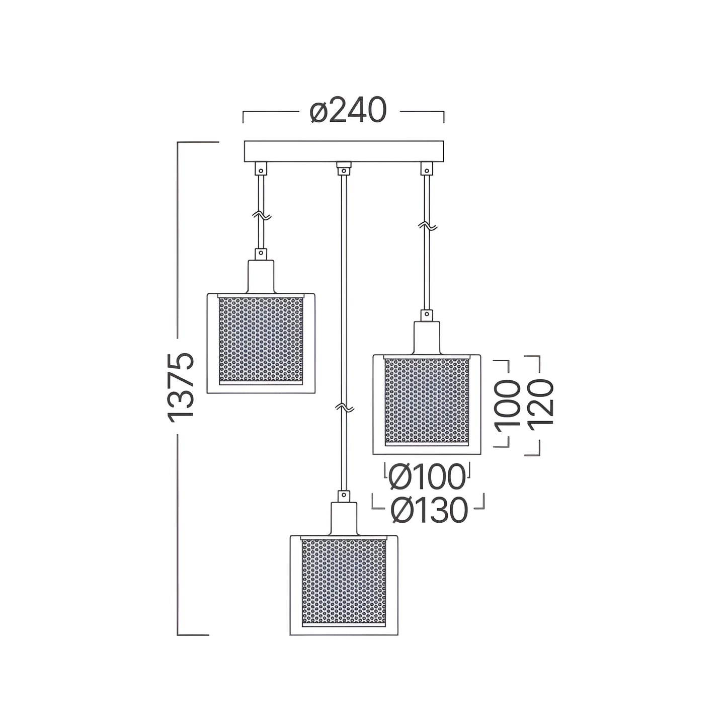 Braytron S008R 3H 3Xe14 Slv Dekorativna Visilica