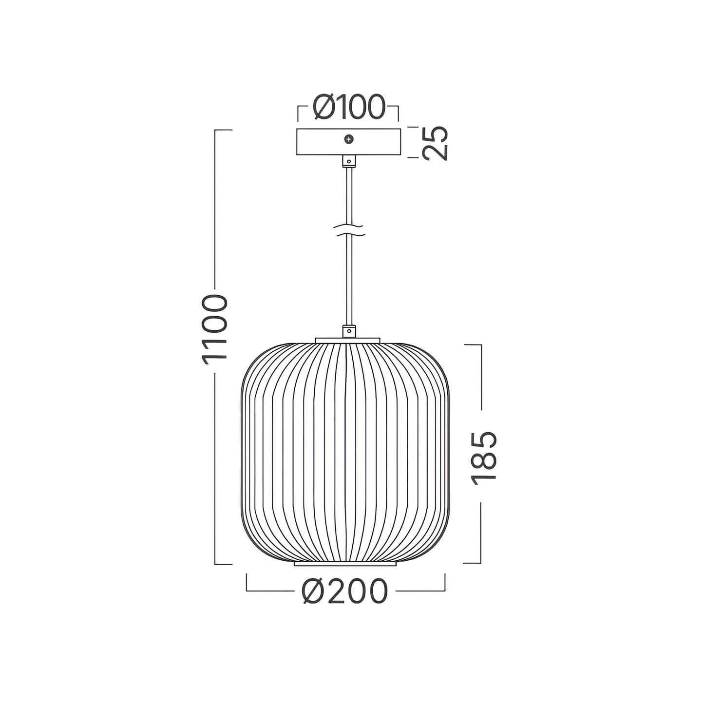 Braytron S009R 1H 1Xe27 Opl Crna Dekorativna Visilica