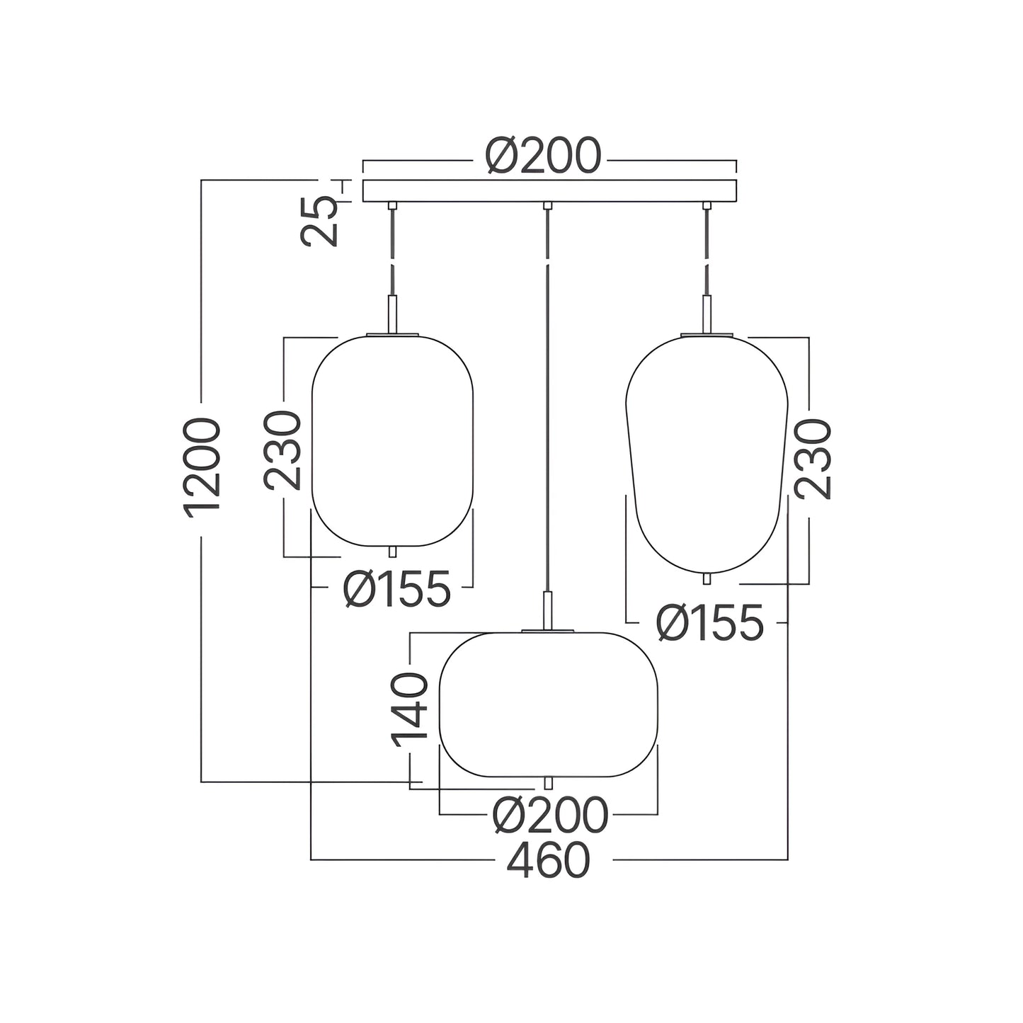 Braytron S011R 3H 3Xe14 Opl Dekorativna Visilica