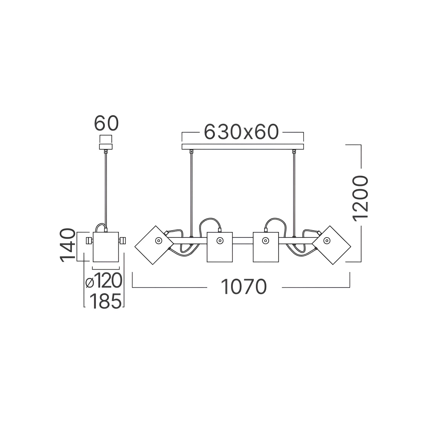 Braytron D001S 4H 4Xe27 Drvo Dekorativna Visilica