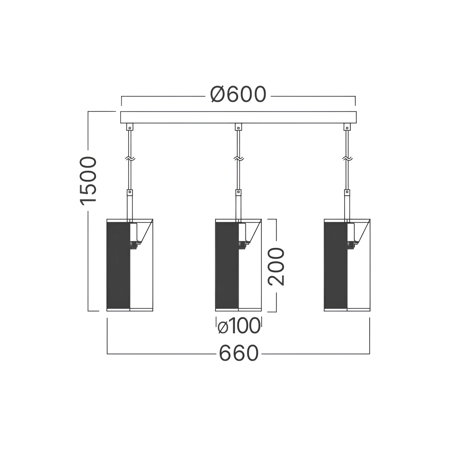 Braytron W002S 3H 3Xe14 Crna Dekorativna Visilica