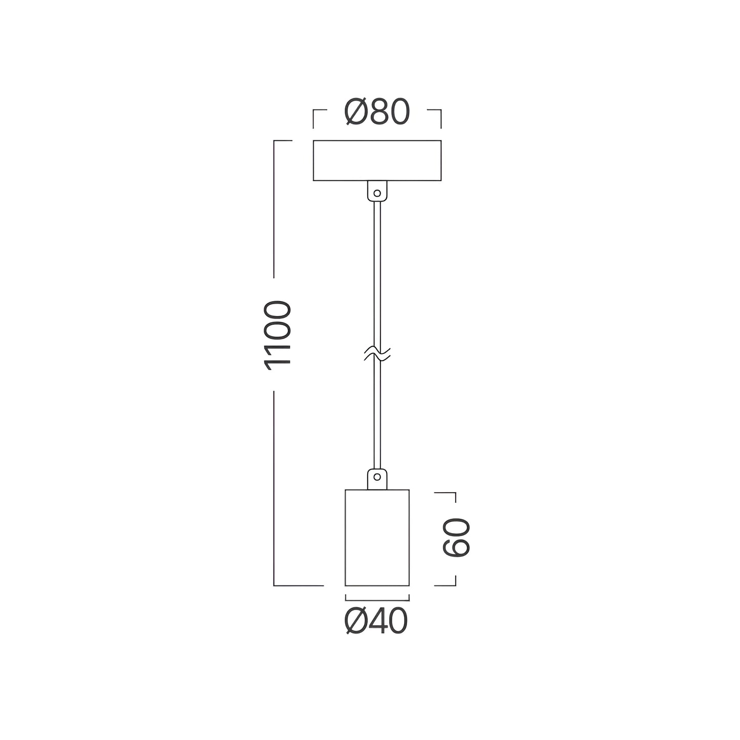 Braytron G006R 1H 1Xe27 Crna Dekorativna Visilica