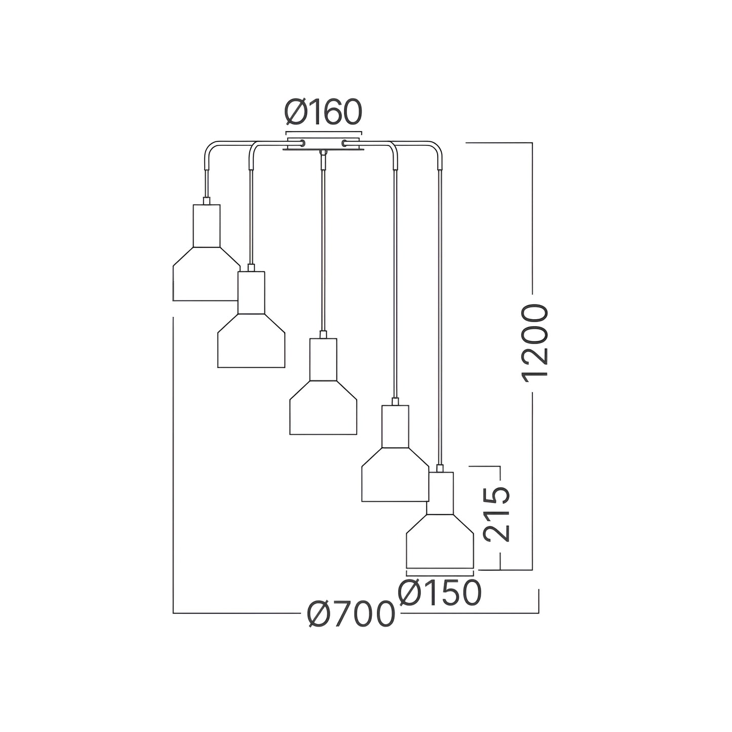 Braytron P001C 5H 5Xe27 Crna Dekorativna Visilica
