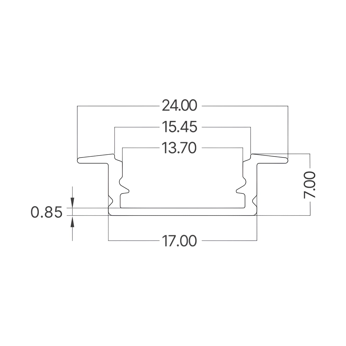 Braytron Rc1707 2Mt Crni Ugradni Aluminijski Profil