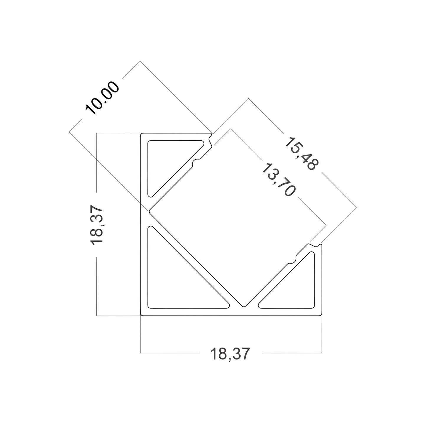 Braytron Cr1818 2Mt Sivi Kutni Aluminijski Profil