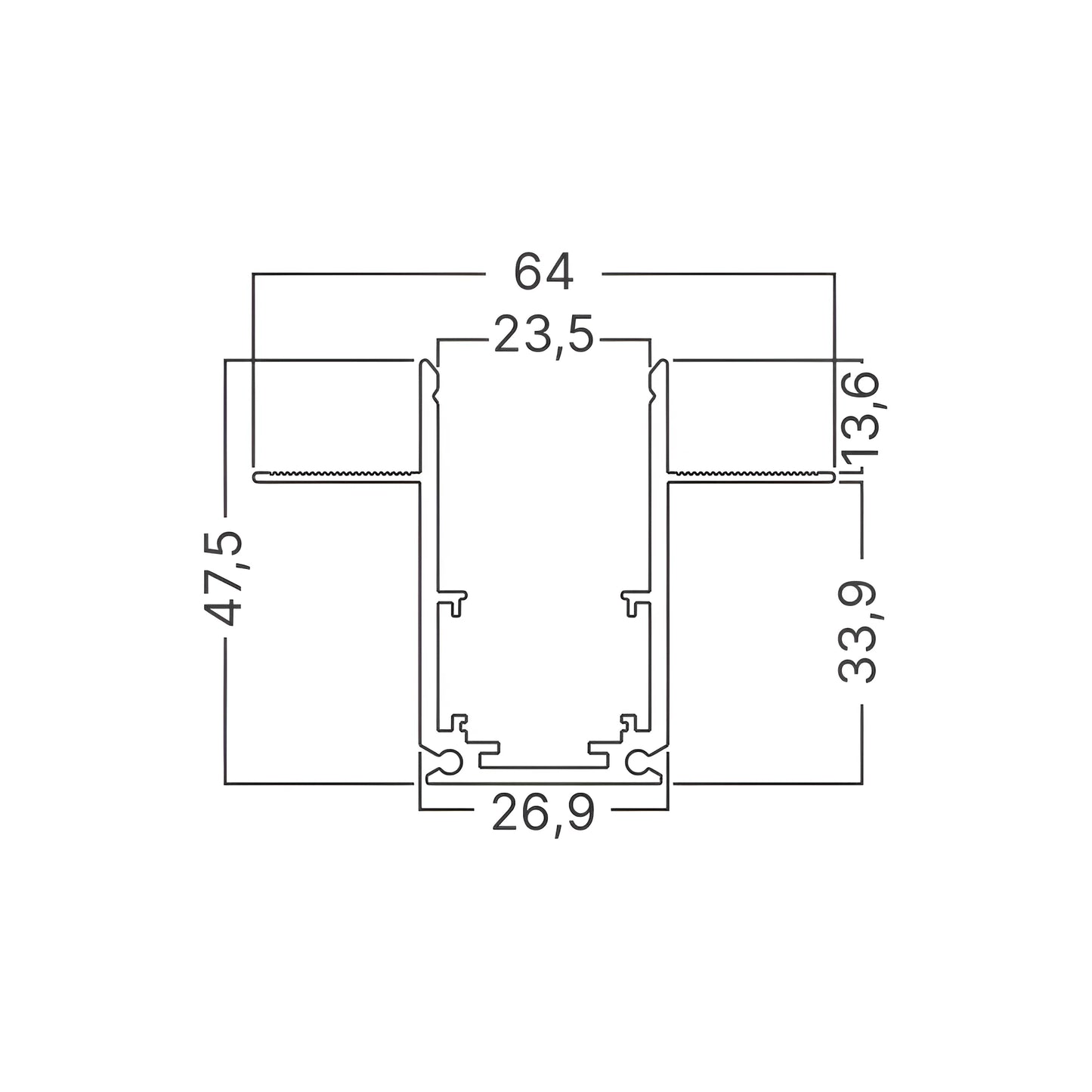 Braytron M01 Tr01 1M 48Vdc Crna Ugradna Magnetna Šina