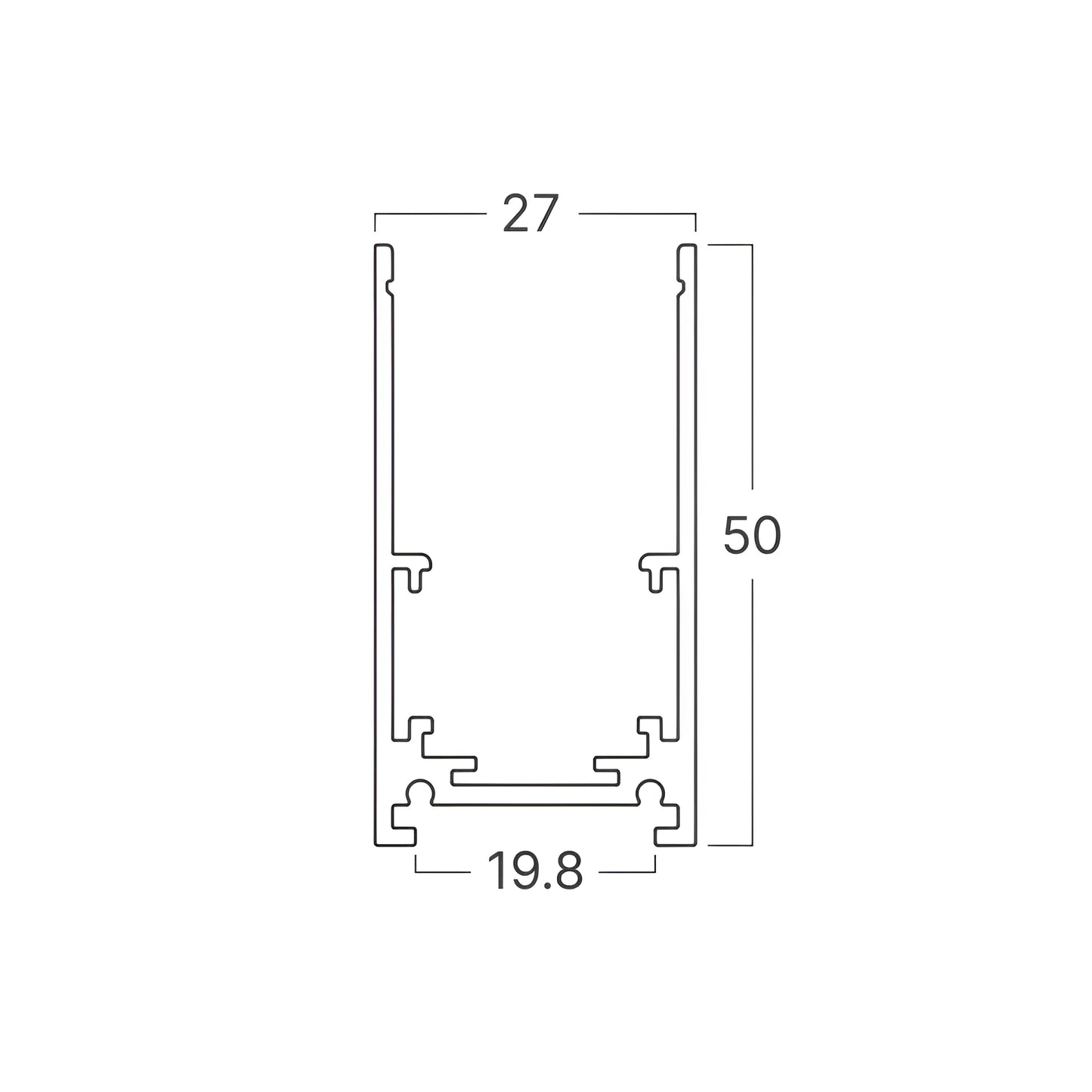 Bry-M02-Sr01-1M-48Vdc-Black-Surface Mounted Magnetic Track