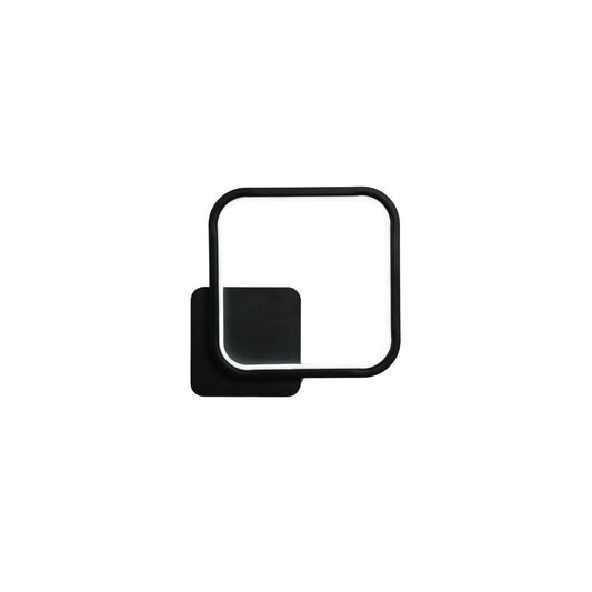 Zidna svjetiljka GLOW, crna, 12W, 3000K/4000K/6000K, DIP switch, kvadratni model