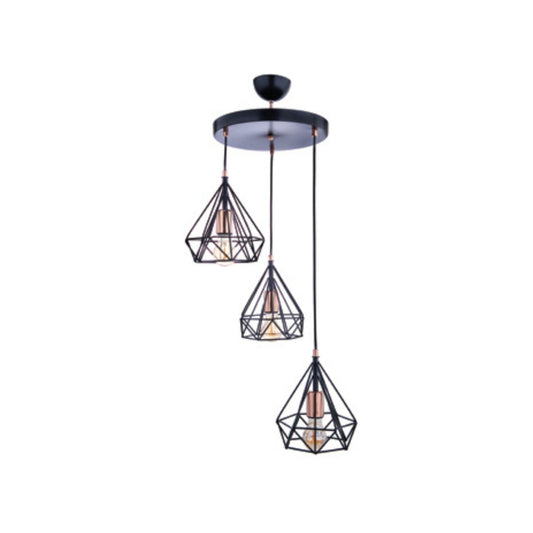 EDITA-3 VISILICA CRNA/BAKAR 3XE27 MAX.60W 30*H90CM