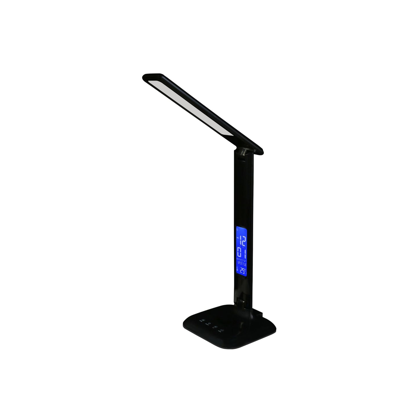 ELINA LED STOLNA LAMPA SA LCD EKRANOM 3CCT DIMABILNA CRNA