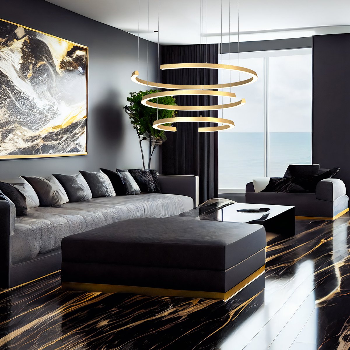 Chandelier LED Wilkinson MSL-3529-3 gold